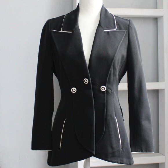 Karl Lagerfeld Jackets & Blazers - KARL LAGERFELD Runway Vintage '93 Tailored Black & White Blazer Size 36 / Small